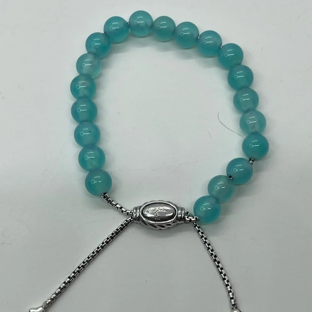David Yurman woman’s aqua Caledonia spiritual bead bracelet 8mm